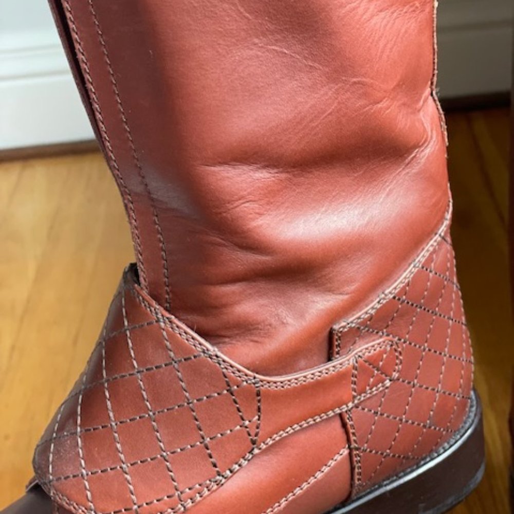 Authentic CHANEL Brown Leather Riding Boots - size 39 Euro /8-8.5 US - Picture 6 of 6